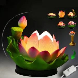 개구연화 연꽃등불교 LED램프 공양불 불교용품 연꽃조명 삼련불 램프