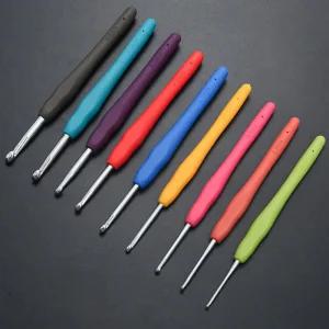 실리콘 바늘 뜨개실 실타래 미끄럼 방지 공방 중형 손잡이 코 컬러 10호 초보자