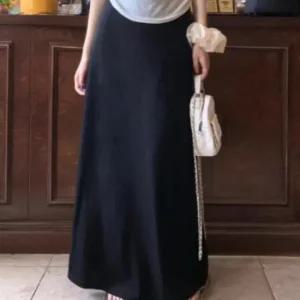 여성 클래식 하이웨스트 A라인 롱 스커트