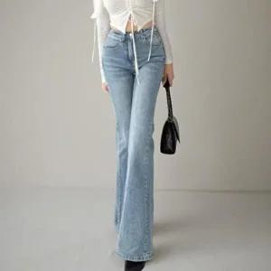 [신상오픈런]|CCP90B0|여성 데님 부츠컷 청바지 로우라이즈 워싱 스타일