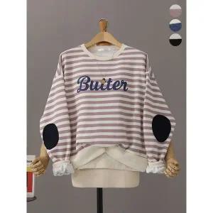 [하프클럽/]레파즈 기모 버터 빵떡 패치 단가라 맨투맨_MNTG443