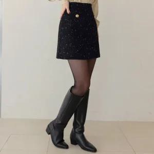 XXL까지) 다엘릭 펄 트위드 A라인 스커트 겨울 하객룩 오피스룩 모임룩 격식룩 연말룩 빅사이즈