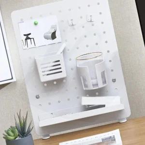 책상 파티션 타공 보드 페그 수납 정리 클램프 포함