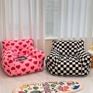 하트 체커보드 빈백 체크 핑크 소파 1인용 블랙 1인용소파