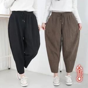 중년 여성 겨울 골지 기모 배기팬츠 / 따뜻한 밴딩  바지