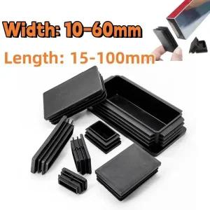 파이프마개 배관 마감캡 사각 파이프 콘센트 10-60 15-100 검은색 블랭킹 캡 직사각형 튜브 삽입 테이블 의