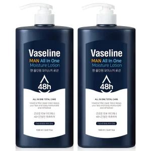 바세린 48h 맨 올인원 모이스처 대용량 바디로션 1000ml 2개