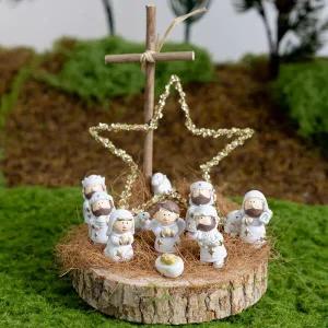 /플라워트리 크리스마스 장식 거룩한 아기예수의 탄생 17x23cm DIY