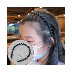 빗살 남성 꼬임 물결 검정 루미나D 머리띠 얇은