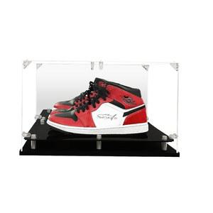 아크릴 스니커즈 디스플레이 케이스 - 투명 신발 상자. 보관함. 쌓을 수 있는 부츠 & 제거. 뚜껑이 정리 용기. 최대 사이즈 15. 자체 조립