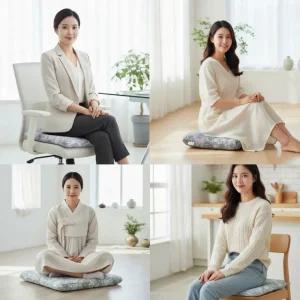 에보니아 고밀도 메모리폼 방석 45X45 미끄럼방지 두꺼운 사계절 사각 편한 체중분산 사무실 의자 학생