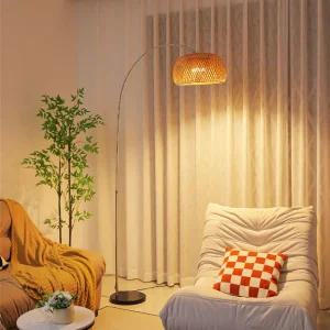 라탄 활장스탠드 플로어장스탠드 검은색 조명 침실 거실