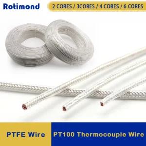 코어 와이어실버 실드신호선 케이블1/5M 투명 P002 열전대 보상 전기용품 6 PTFE 구리 도금 4