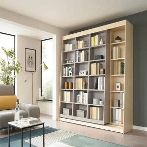 [에든가구]에든 거실 서재화 전면 슬라이딩 만화 책장 ASL2400WGML 수납장 서재 인테리어 가구