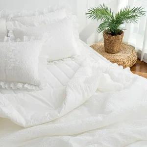 갤러리아 리빙홈 크림 뱀부 시어서커 아사면 이불세트 Q 이불 베개커버 퀸