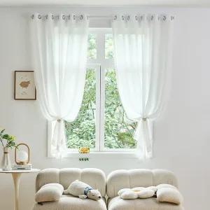  비침없는 밀크쉬폰 작은창커튼 130X160 2p/아일렛형 창문커튼