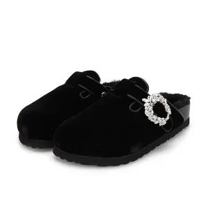 [BABARA] 스웨이드 보석 장식 블로퍼 여성클로그 3.5cm_BBF543