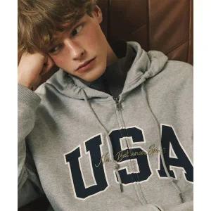 뉴발란스 NEW BALANCE NBMDF4A013 / UNI USA 클래식 후드집업 GRAY