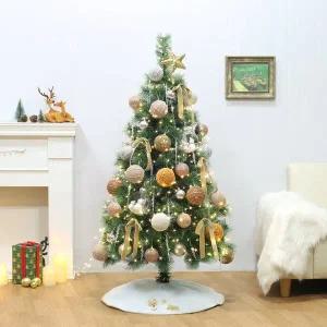 [도토로]150cm 그레이스 뉴리얼 솔잎 눈꽃 트리 풀세트 전구