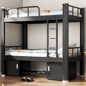 계단형 성인 학교 기숙사 게스트하우스 블랙 이층침대 성인용 접이식 학생 침대 이층