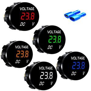 DC5V-48V 라운드 방수 전압계 전동 보트 바이크 오토바이 자동차 LED 패널 디지털 테스터 디스플레이