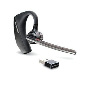 Plantronics - Voyager 5200 UC(폴리) 블루투스 싱글 이어(모노럴) 헤드셋 PC 및/또는 Mac에 연결할 수 있는 USB-A 호환 Teams, Zoom 등과 노이즈 캔슬링