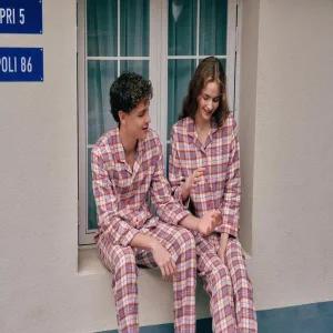 [솔브](정상) 선염 20수 양면 기모 남성 여성 커플 파자마 세트_C SPA2533MW,2C_C