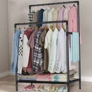 더블 라인 행거 강화 드레스 2단 철제 스탠드 행거 옷걸이 옷방 수납 수납장 안방