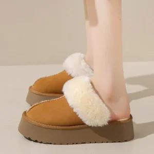 털슬리퍼 230-250 겨울 스웨이드 통굽