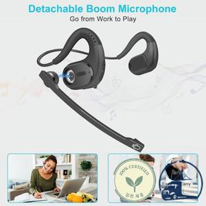 마이크 분리형 음소거 버튼이 있는 무선 블루투스 헤드셋 휴대폰 비즈니스 사무실용 오픈 이어 트럭 운전사