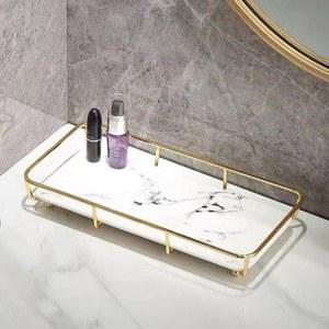 골드프레임 세라믹 트레이 향수 화장실 2단 받침대 소품 소형 8종 욕실 골드