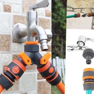 호스 연결구 수도꼭지 원터치 수도 호스 분배기 분배 급수 수도물 세탁기 베란다 2구 수전 전환 밸브