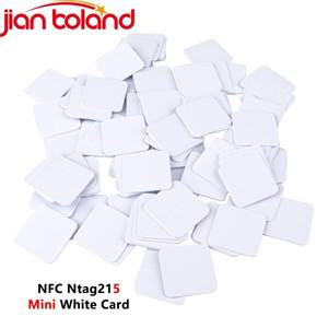 50/100피스 NFC Ntag215 미니 소형 흰색 카드 태그 13.56MHz NTAG 215 RFID 30x22mm 지원 장치에 널리 사용
