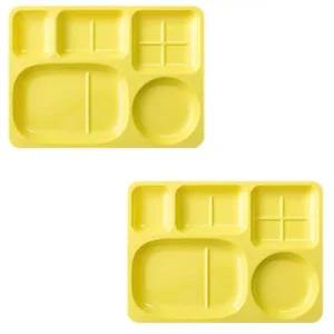 로흐야 식판 멜라민 단체 급식 708 연노랑 2P