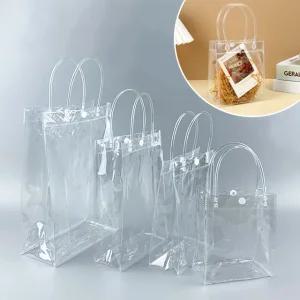 PVC 쇼핑백 투명 가방 구디백 와인 답례품 어린이집 선물 손잡이 백 꽃다발 포장 봉투