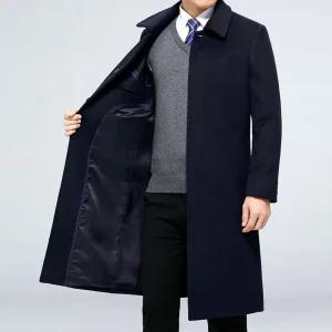 남성 코트 하프 캐시미어 캐주얼 겨울 미디움 중장년 롱 울 트렌치 OP4