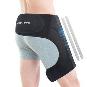 남녀용 AIDY-PRO 고관절 브레이스, 조절 가능한 사타구니 압박 랩 햄스트링 허벅지 부상에 대한 좌골 를 위한 지지 굴곡 변형, 하반신 파열, 근육