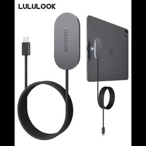 LULULOOK 아이패드 호환 프로에어용 마그네틱 무선 충전기 35W 알루미늄 합금 고속 충전 6.5피트 USB-C 케