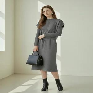 [에이샵][에이샵] 가오리 니트조끼 원피스 2종세트_ASSE076W25