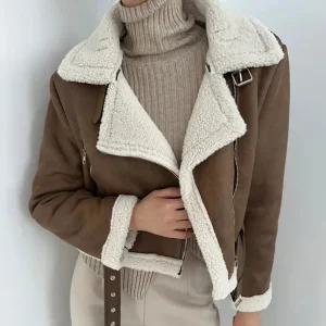 채핏 지아 레더벨트 무스탕 아우터 무스탕 환절기 jk 겨울코트 겨울코디 벨트 양털 꾸안꾸 데일리룩