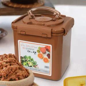 김치통 이젠 진공항아리 6.4리터 사각 황토 밀폐용기 반찬통