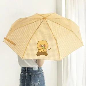 카카오 캐릭터 우산 3단 체크무늬 춘식이 우산 (WF7D38B)