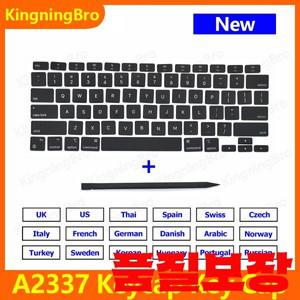 맥북 에어 13인치 M1 A2337용 새 교체 키보드 키캡 (미국 스페인 러시아 헝가리어) 2020