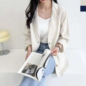 여자블렌딩 3084 린넨자켓 오버핏 KSS 자켓 린넨 출근