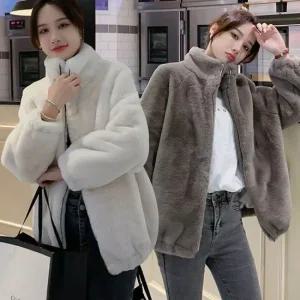 온나핏 페이크퍼자켓 퍼자켓 숏보송점퍼페이크퍼점퍼