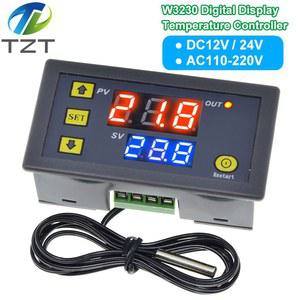 온열 W3230 12V 24V AC110 220V 프로브 라인 20A 디지털 온도 제어 LED 디스플레이 조절기 냉각 기기