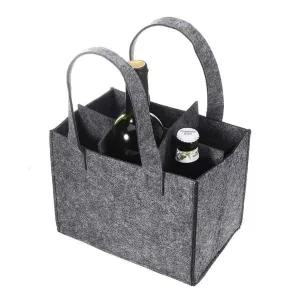 [골드스마일]와인 병 커버 보관 그레이 술병 6구 펠트 가방 부직포쇼핑백