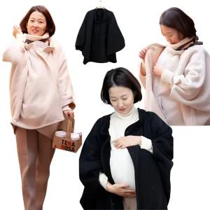 국산 방한 아기 워머 1개 망토 겨울 아기 엄마 외출 보온 담요 커버 블랙 베이지 바람막이