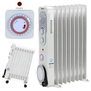 무연 무취 무소음 라디에이터 1개 온풍기 9핀 2.0KW 과열방지 타이머 동파 방지 히터