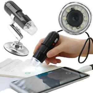 USB 200배 디지털 현미경 1개 확대경 펜타입 LED 램프 스탠드 영상 촬영 줌 광학기